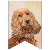 Engelse Cocker Spaniel Paining - Originele Dog Art Vlaggetjes (Derde vlag)