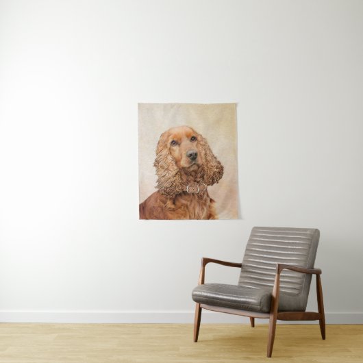 Engelse Cocker Spaniel Paining - Originele Dog Art Wandkleed (In situ)