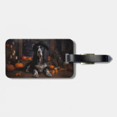 Engelse Cocker Spaniel Pompoenen Halloween Griezel Bagagelabel (Achterkant horizontaal)