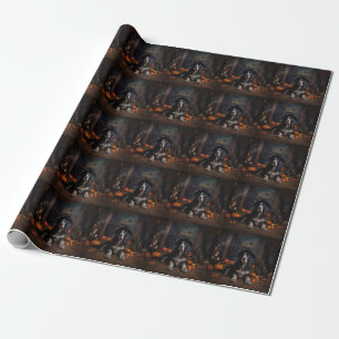 Engelse Cocker Spaniel Pompoenen Halloween Griezel Cadeaupapier