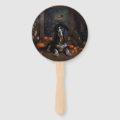 Engelse Cocker Spaniel Pompoenen Halloween Griezel Handwaaier (Achterkant)