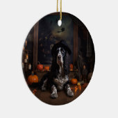 Engelse Cocker Spaniel Pompoenen Halloween Griezel Keramisch Ornament (Rechts)