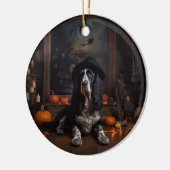 Engelse Cocker Spaniel Pompoenen Halloween Griezel Keramisch Ornament (Links)