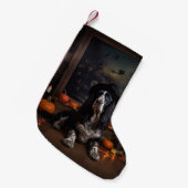 Engelse Cocker Spaniel Pompoenen Halloween Griezel Kleine Kerstsok (Voorkant (Hangend))