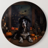 Engelse Cocker Spaniel Pompoenen Halloween Griezel Ronde Button 6,0 Cm (Voorkant)