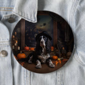 Engelse Cocker Spaniel Pompoenen Halloween Griezel Ronde Button 6,0 Cm (In situ)