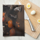 Engelse Cocker Spaniel Pompoenen Halloween Griezel Theedoek (Quarter Fold)