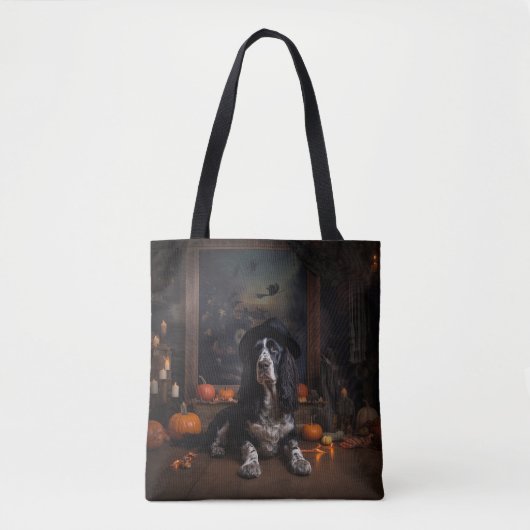 Engelse Cocker Spaniel Pompoenen Halloween Griezel Tote Bag (Voorkant)