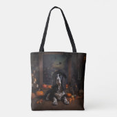 Engelse Cocker Spaniel Pompoenen Halloween Griezel Tote Bag (Achterkant)