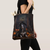 Engelse Cocker Spaniel Pompoenen Halloween Griezel Tote Bag (Dichtbij)