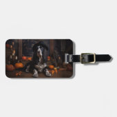 Engelse Cocker Spaniel Pompoenen Halloween Scary Bagagelabel (Voorkant horizontaal)