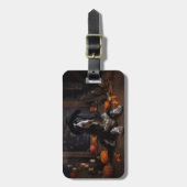 Engelse Cocker Spaniel Pompoenen Halloween Scary Bagagelabel (Voorkant verticaal)