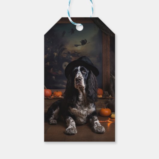 Engelse Cocker Spaniel Pompoenen Halloween Scary Cadeaulabel (Voorkant)