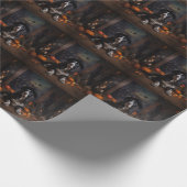 Engelse Cocker Spaniel Pompoenen Halloween Scary Cadeaupapier (Hoek)