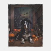 Engelse Cocker Spaniel Pompoenen Halloween Scary Fleece Deken (Voorkant)