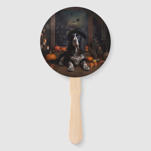 Engelse Cocker Spaniel Pompoenen Halloween Scary Handwaaier (Voorkant)