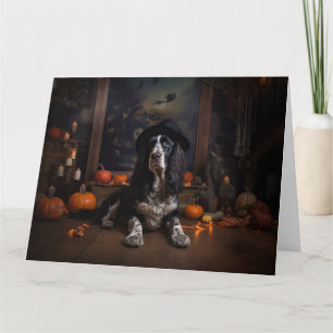 Engelse Cocker Spaniel Pompoenen Halloween Scary Kaart
