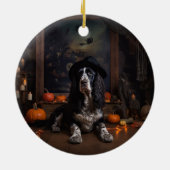 Engelse Cocker Spaniel Pompoenen Halloween Scary Keramisch Ornament (Achterkant)
