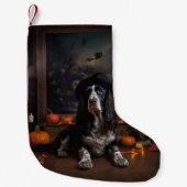 Engelse Cocker Spaniel Pompoenen Halloween Scary Kleine Kerstsok (Voorkant)