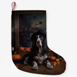 Engelse Cocker Spaniel Pompoenen Halloween Scary Kleine Kerstsok