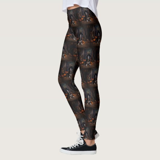 Engelse Cocker Spaniel Pompoenen Halloween Scary Leggings (Links)