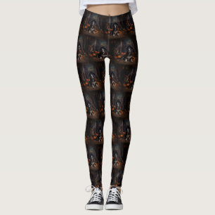 Engelse Cocker Spaniel Pompoenen Halloween Scary Leggings