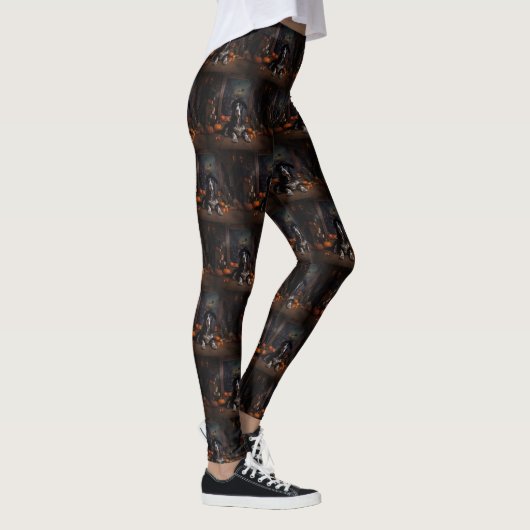 Engelse Cocker Spaniel Pompoenen Halloween Scary Leggings (Rechts)