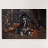 Engelse Cocker Spaniel Pompoenen Halloween Scary Legpuzzel (Horizontaal)