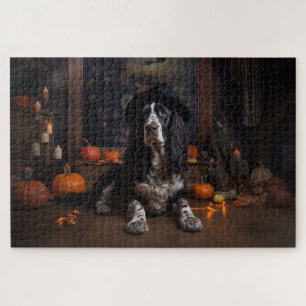 Engelse Cocker Spaniel Pompoenen Halloween Scary Legpuzzel