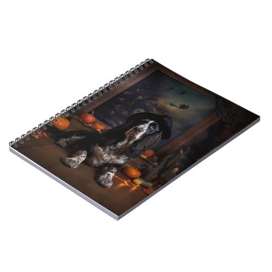 Engelse Cocker Spaniel Pompoenen Halloween Scary Notitieboek (Linkerzijde)