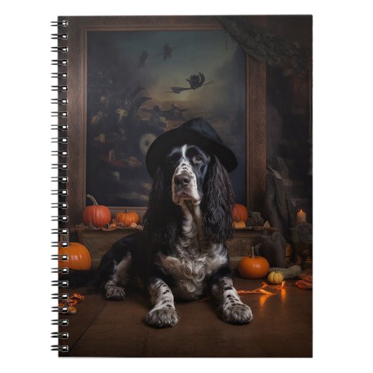Engelse Cocker Spaniel Pompoenen Halloween Scary Notitieboek (Voorkant)