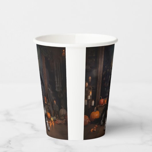 Engelse Cocker Spaniel Pompoenen Halloween Scary Papieren Bekers (Links)