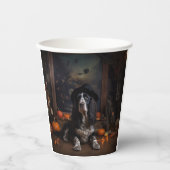 Engelse Cocker Spaniel Pompoenen Halloween Scary Papieren Bekers (Voorkant)