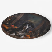 Engelse Cocker Spaniel Pompoenen Halloween Scary Papieren Bordje (Gekanteld)