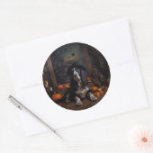 Engelse Cocker Spaniel Pompoenen Halloween Scary Ronde Sticker (Envelop)