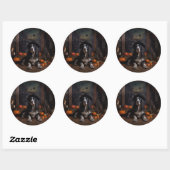 Engelse Cocker Spaniel Pompoenen Halloween Scary Ronde Sticker (Vel)