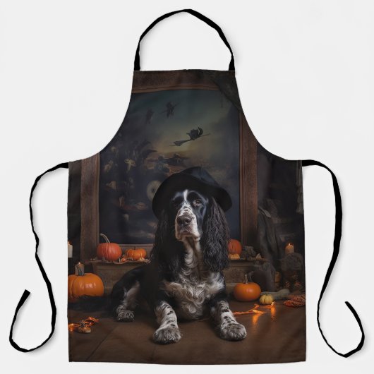 Engelse Cocker Spaniel Pompoenen Halloween Scary Schort (Voorkant)