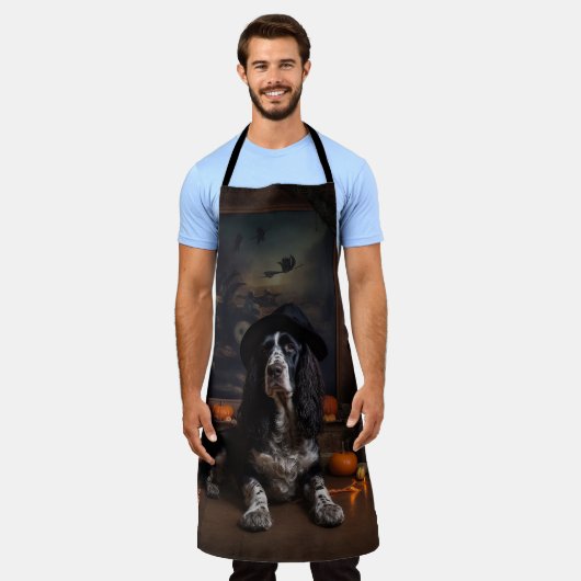 Engelse Cocker Spaniel Pompoenen Halloween Scary Schort (Gedragen)