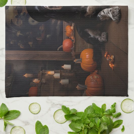 Engelse Cocker Spaniel Pompoenen Halloween Scary Theedoek (Gevouwen)