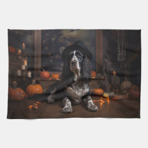 Engelse Cocker Spaniel Pompoenen Halloween Scary Theedoek