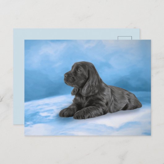 Engelse Cocker Spaniel puppy Uitnodiging Briefkaart (Voorkant / Achterkant)