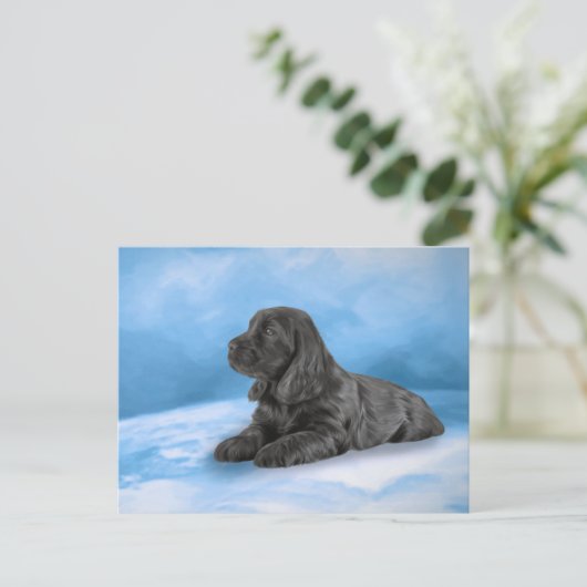Engelse Cocker Spaniel puppy Uitnodiging Briefkaart (Staand voorkant)
