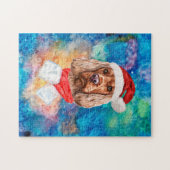 Engelse Cocker Spaniel Ras Hond Kerstmis Legpuzzel (Horizontaal)