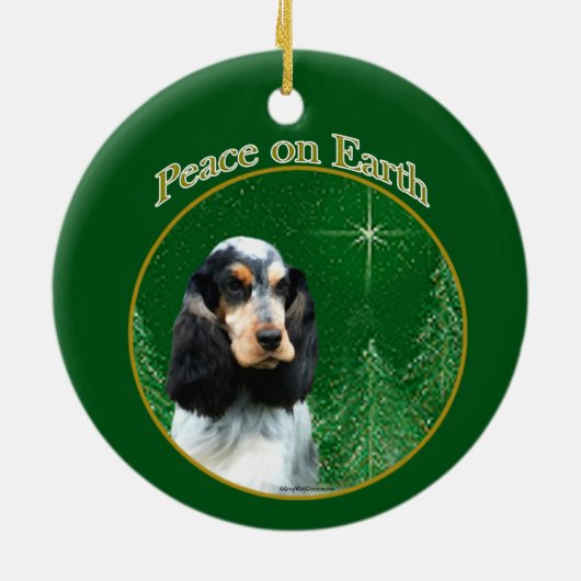 Engelse Cocker Spaniel (roan) Vrede Keramisch Ornament (Achterkant)