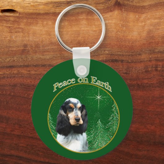 Engelse Cocker Spaniel (roan) Vrede Sleutelhanger (Achterkant)
