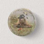 Engelse Cocker Spaniel Ronde Button 3,2 Cm (Voorkant)