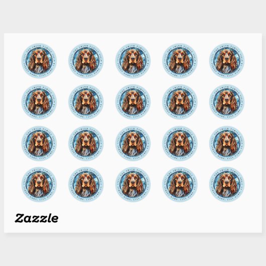Engelse Cocker Spaniel Ronde Stickers (Vel)