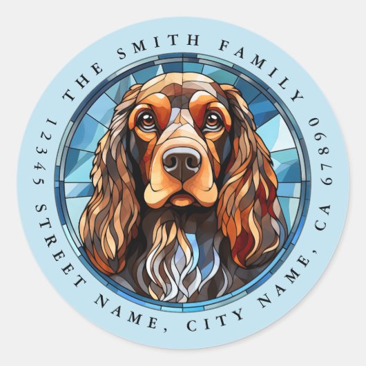 Engelse Cocker Spaniel Ronde Stickers (Voorkant)