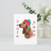 Engelse Cocker Spaniel (rood) Santa Paws Feestdagenkaart (Staand voorkant)