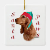 Engelse Cocker Spaniel (rood) Santa Paws Keramisch Ornament (Achterkant)